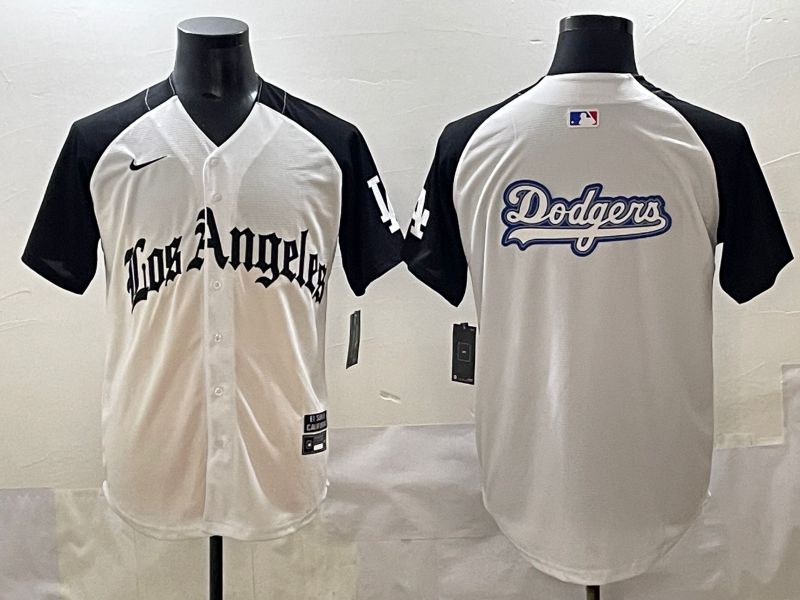 Men 2025 Los Angeles Dodgers Blank White black Five generations Joint Name Nike MLB Jersey style 52611->texas rangers->MLB Jersey